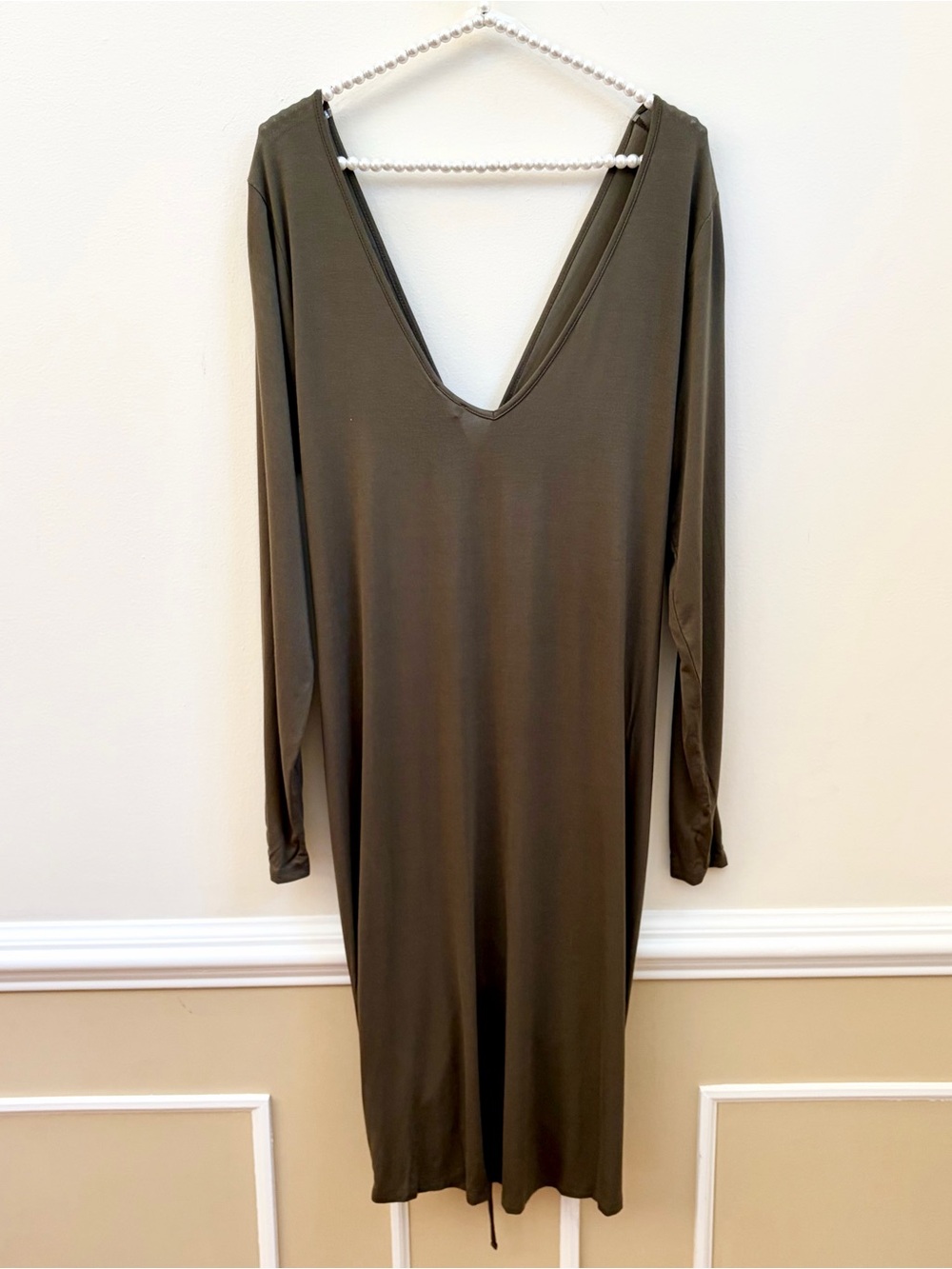 Fashion Nova Hong Kong Ruched Dress Olive Green - Picture 7 of 10